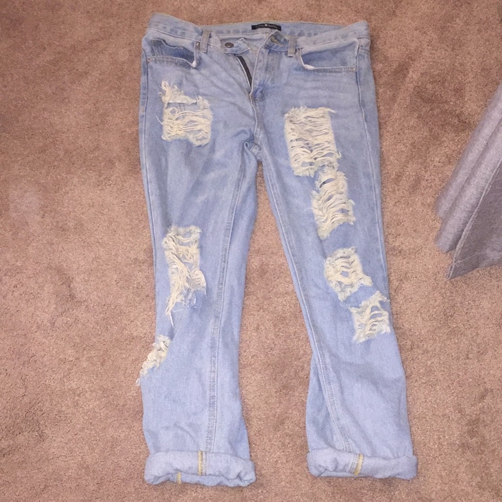 Ripped boyfriend jeans